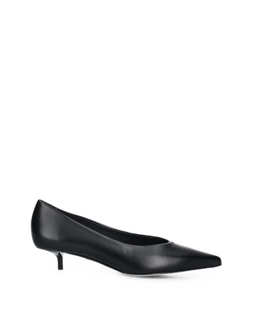 Max Mara Black Pointed-Toe Kitten-Heel Pumps