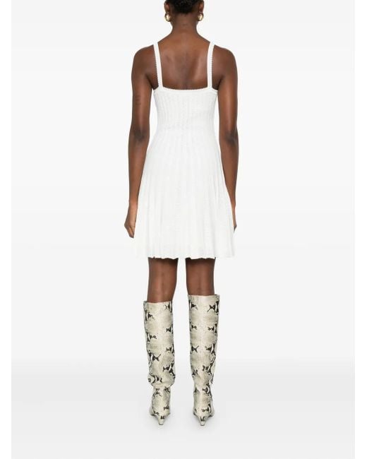 Staud Pleated Sleeveless Dress White
