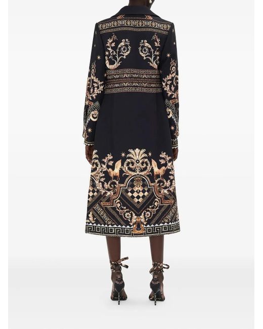 Camilla Black Button Front Duomo Dynasty Coat
