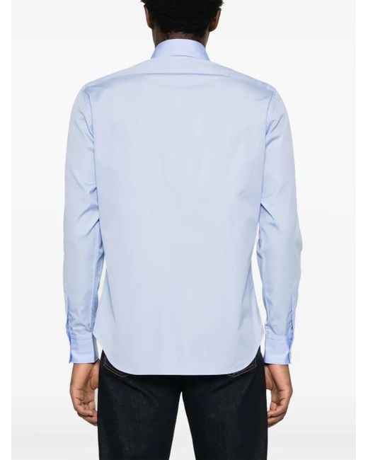 Aspesi Blue Chest-Pocket Cotton Shirt for men