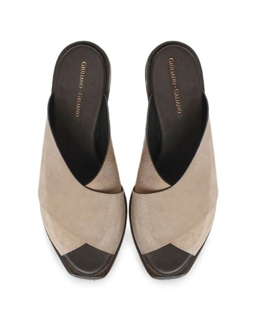 Giuliano Galiano Multicolor Criss-Cross Suede Sandals
