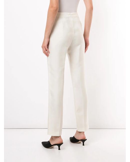 Macgraw White Non Chalant High-Rise Trousers
