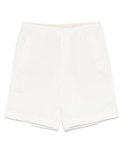 Eleventy White Linen Shorts for men