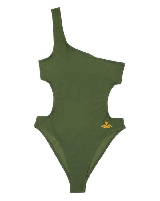 Vivienne Westwood Asymmetrisch Badpak Met Uitgesneden Details in het Green