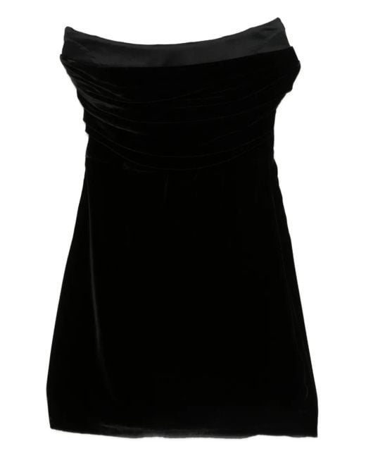 Amen Black Schulterfreies Kleid mit Raffungen