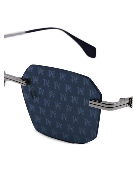 Palm Angels Blue Lunettes De Soleil À Design Sans Monture