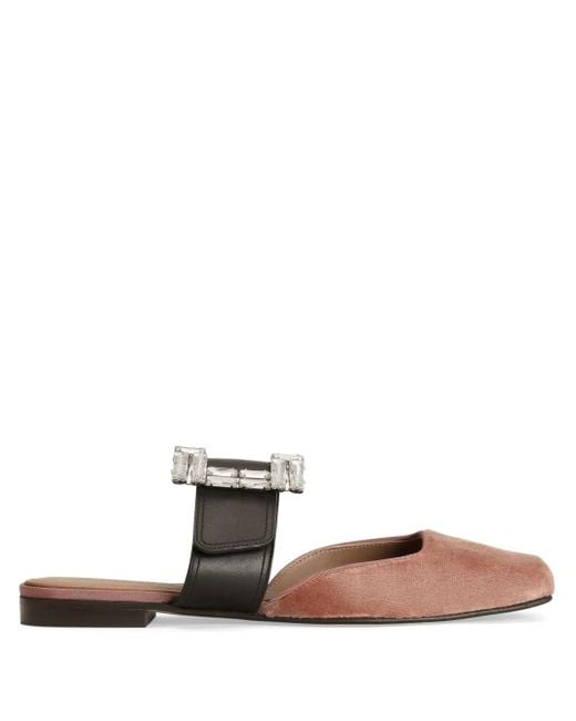 Dolce & Gabbana White Crystal-Buckle Slippers