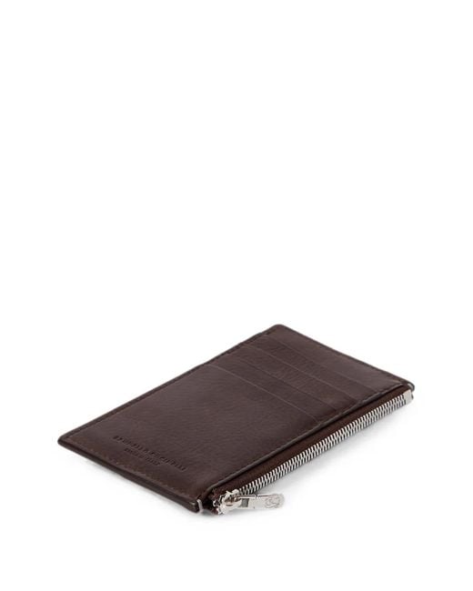 Brunello Cucinelli Brown Grained-Leather Travel Pochette for men