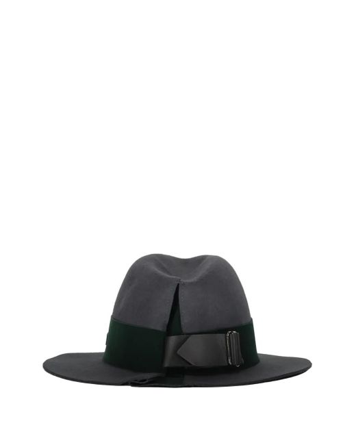 Emporio Armani Black Wool Fedora Hat for men
