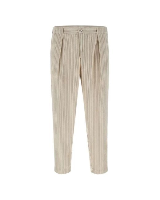 Briglia 1949 Natural Velvet Pleated Trousers for men