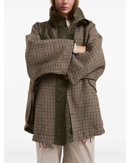 Bazar Deluxe Brown Check Quilted Coat