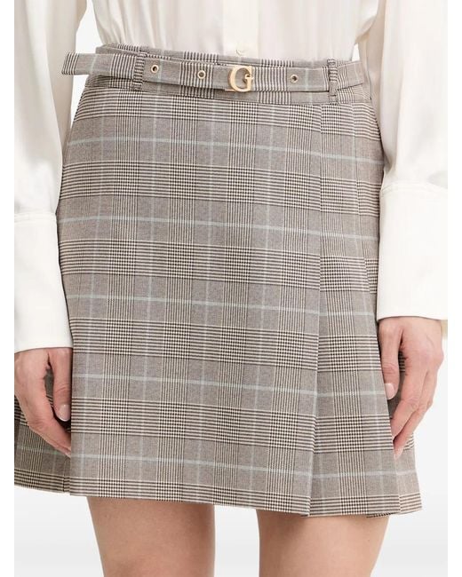 Guess Gray Plaid Mini Skirt