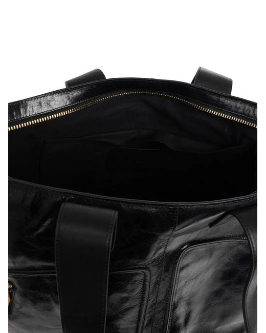AllSaints Black Jean Rey Leather Tote Bag