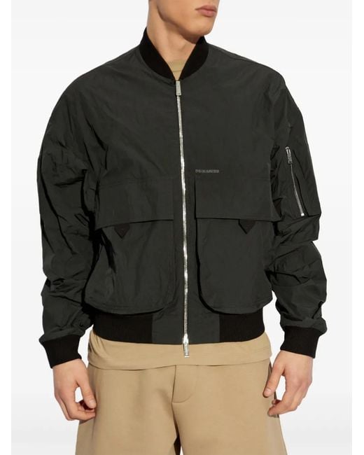 DSquared² Black Logo Bomber Jacket for men