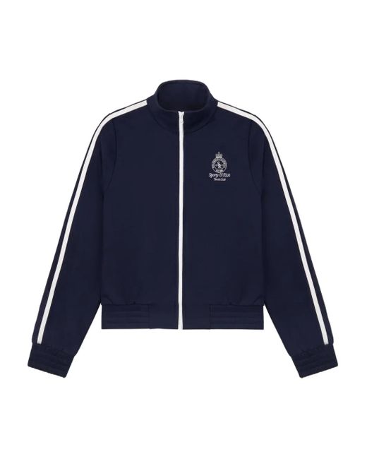 Sporty & Rich Blue Side-Stripe Zip-Up Track Jacket