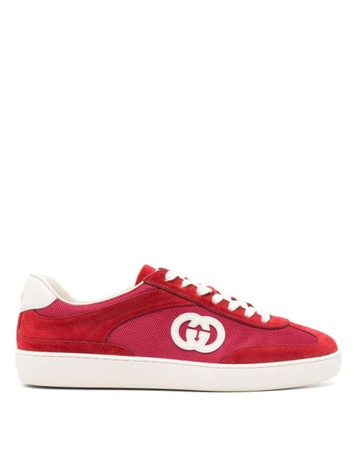 Gucci Red Interlocking G Sneakers for men