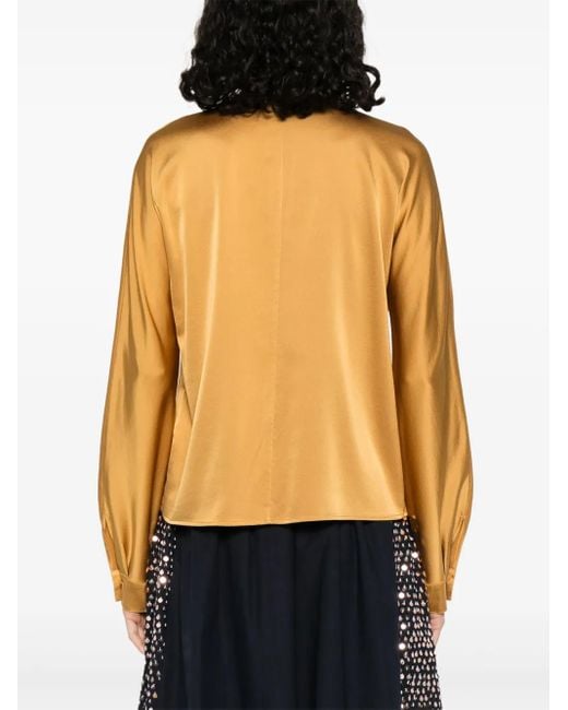 Forte_forte Orange Heavy Stretch Silk Satin Kimono Shirt