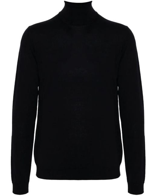 Roberto Collina Black Merino-Wool Sweater for men