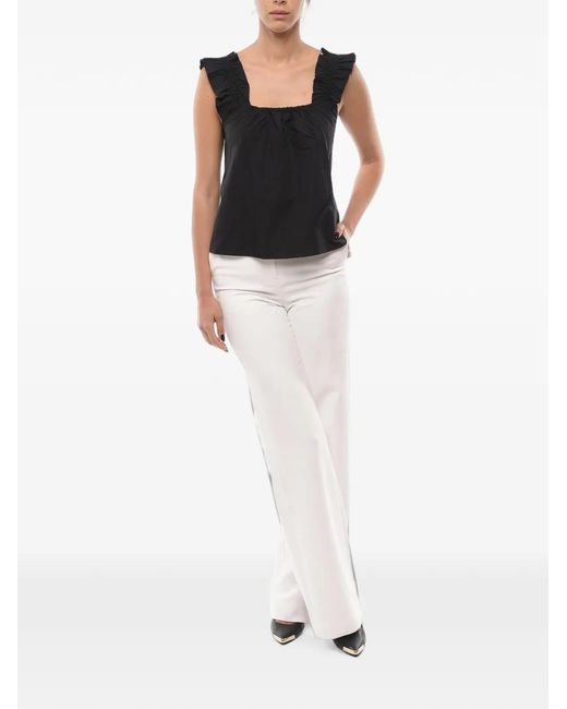 Samsøe & Samsøe Black Ruffled Ruched Top