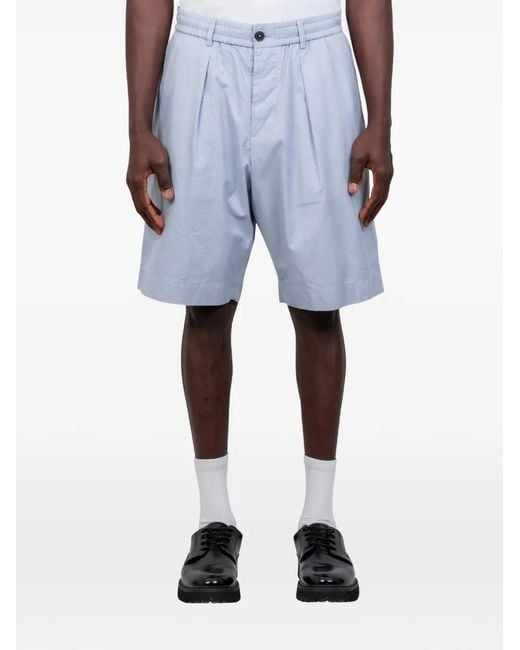 Universal Works Blue Pleated Shorts for men
