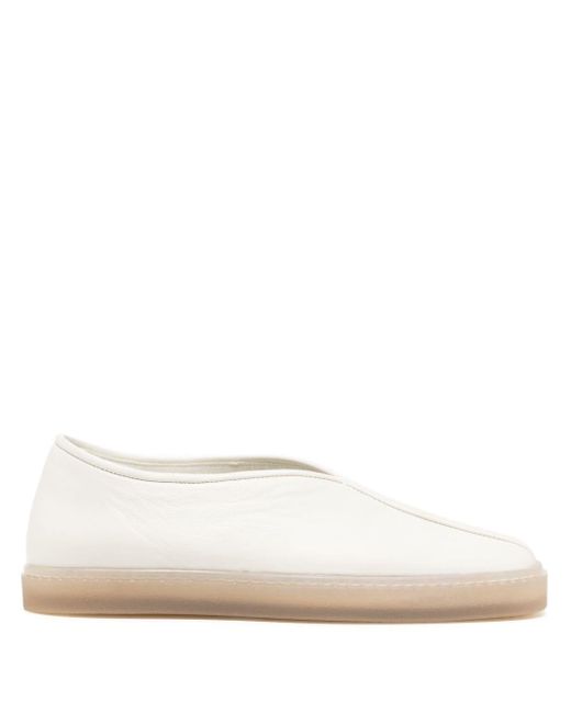 Lemaire White Slip-on Leather Sneakers