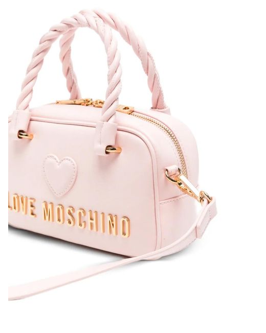 Love Moschino Pink Sac À Main À Patch Cœur