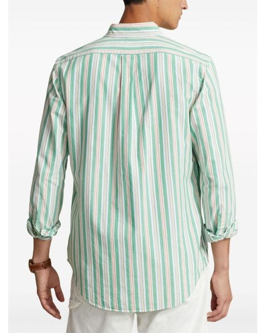 Polo Ralph Lauren Green Vertical-stripe Cotton Shirt for men