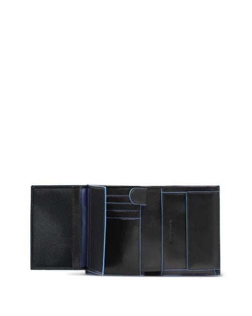 Piquadro Black Trifold Leather Wallet