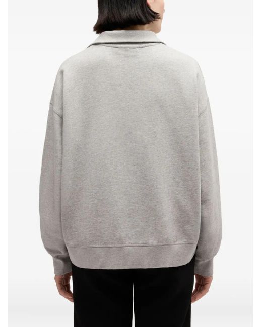 Ganni White Half Zip Sweatshirt
