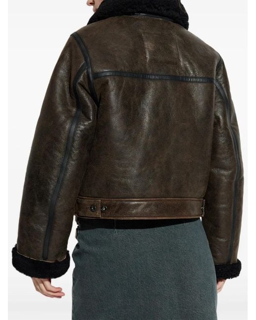 Samsøe & Samsøe Black Shearling-Collar Jacket