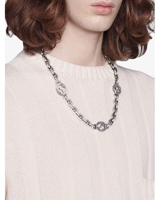 Gucci Collar GG Necklace in Silver (Metallic) for Men - Lyst