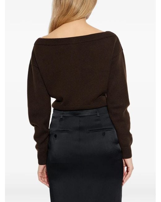 Tom Ford Black Boat-Neck Cardigan