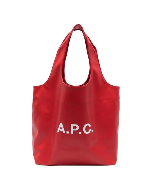A.P.C. Red Tote Bags