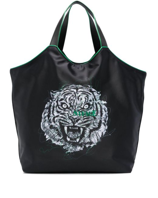 Just Cavalli Black Logo-print Tote Bag