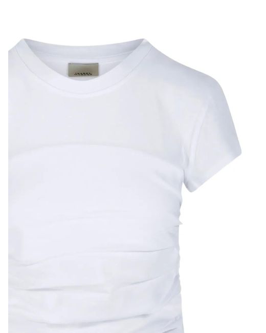 Isabel Marant White Gathered Detail Short-Sleeve T-Shirt