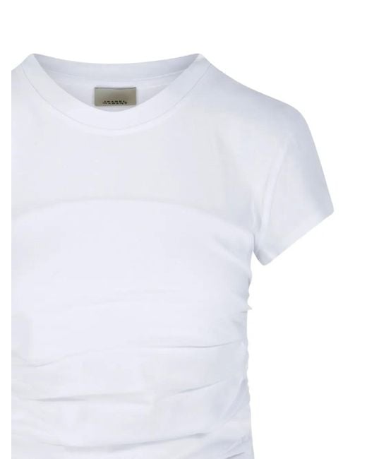 Isabel Marant White Gathered Detail Short-Sleeve T-Shirt