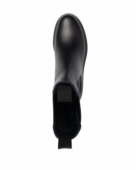 Gianvito Rossi Black Chunky Leather Chelsea Boots