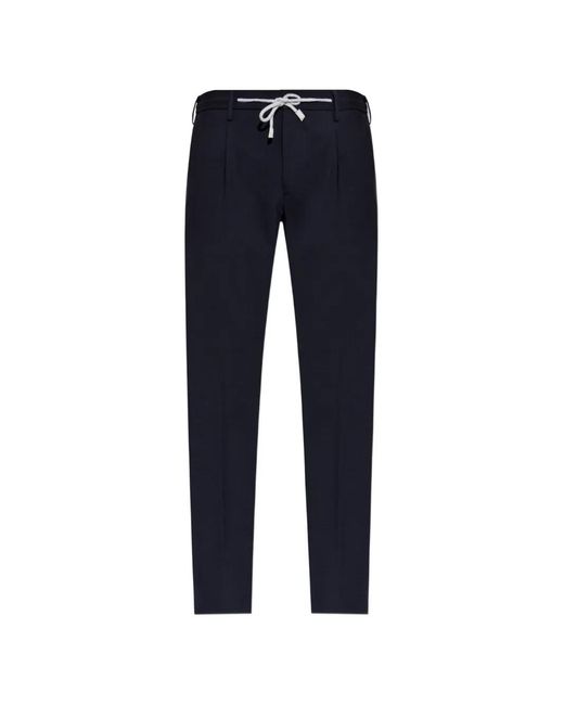 Eleventy Blue Drawstring Casual Trousers for men