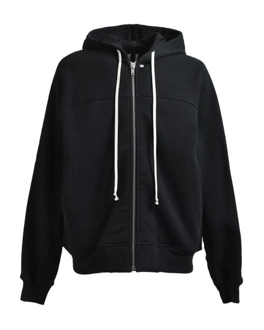 Rick Owens Black Hooded Zip-Up Jacket for men