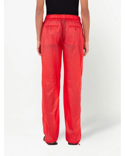 Ferragamo Red Nylon Cargo Trousers for men