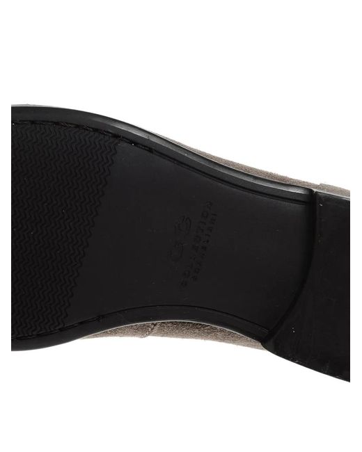 Corneliani Gray Tassel-Detail Suede Loafers for men
