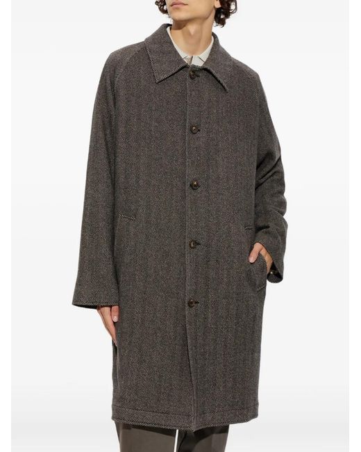 Eleventy Gray Herringbone Coat for men