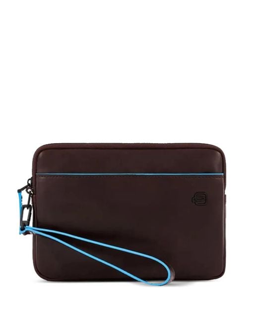 Piquadro Black Leather Clutch Bag
