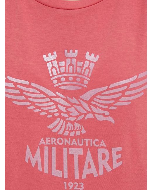 Aeronautica Militare Red Logo-Print T-Shirt