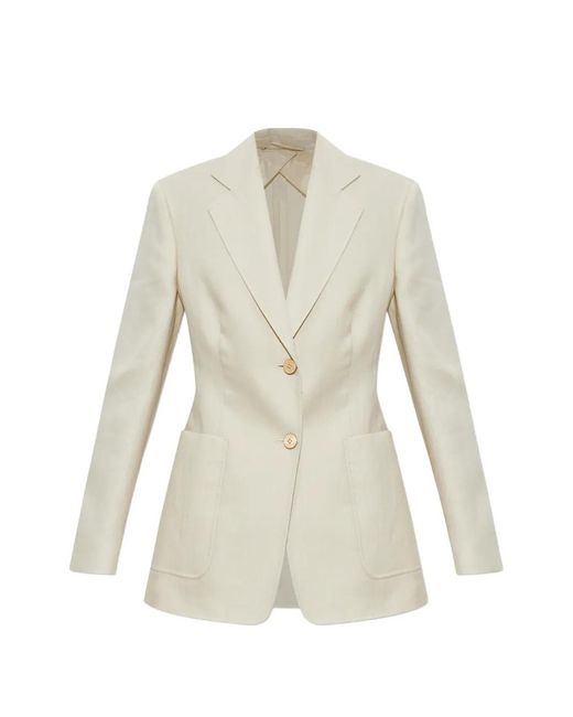 Max Mara White Two-Button Patch-Pocket Jacket