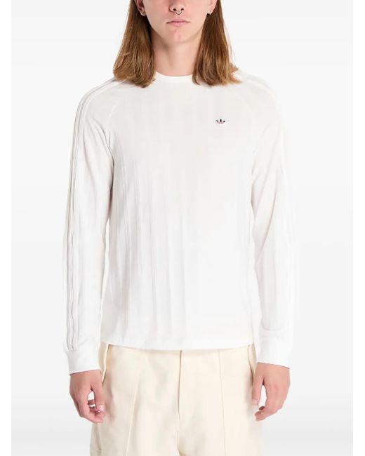 Adidas White X Clot By Edison Chen Geripptes T-Shirt