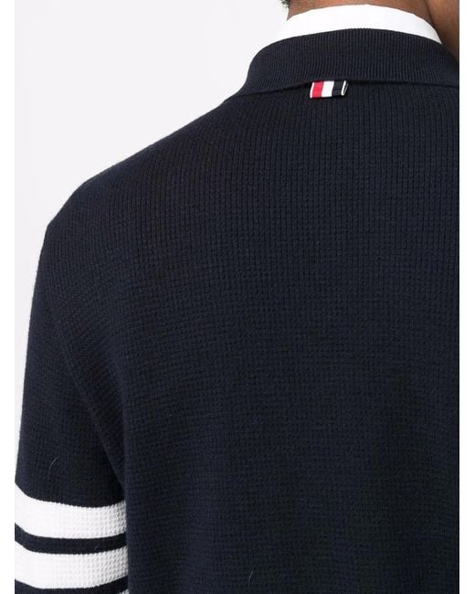Thom Browne Blue 4-Bar Cashmere Cardigan for men