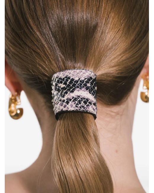 Jennifer Behr Natural Leather-Embossed Pony Wrap