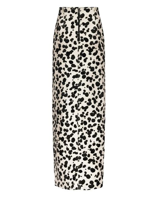 Area White Dalmatian-Jacquard Denim Mini Skirt