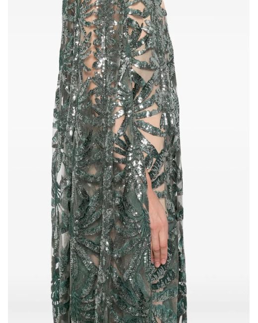 Elie Saab Tulen Tuniek Met Borduurwerk in het Green